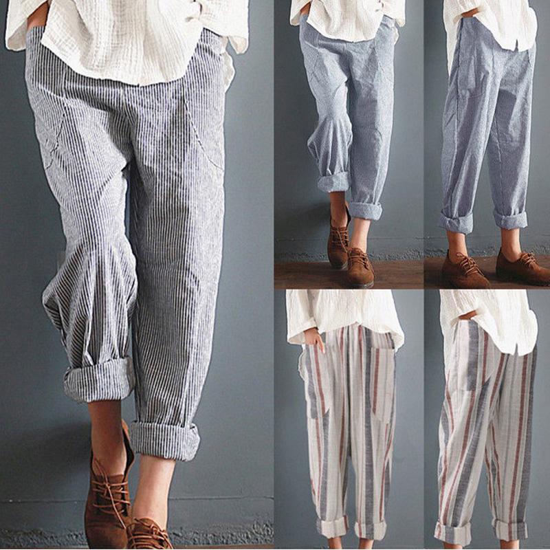 Women's Pants & Capris LJCUIYAO Cotton Linen Women Casual Fashion Loose Long Elastic Waist Straight Striped Trousers Stretch, K316 blue
Women's Pants & Capris LJCUIYAO Cotton Linen Women Casual Fashion Loose Long Elastic Waist Straight Striped Trousers Stretch, K316 blue