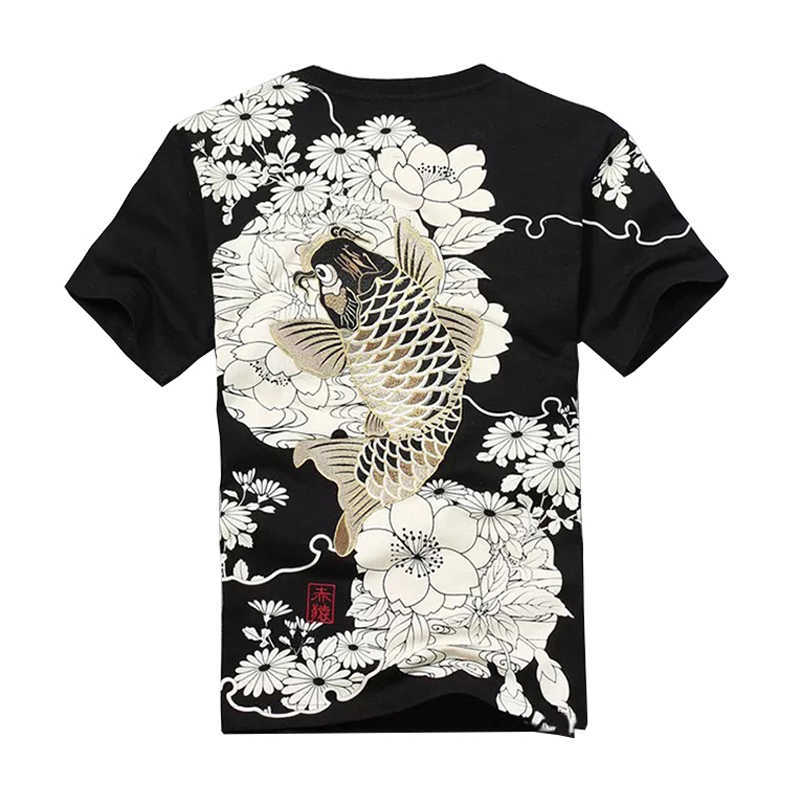 Arrival Hip Hop Knitted Tshirt Homme T Shirt Men Goods Embroidery With Short Carp Tattoo O-neck Cotton Casual 210629, White
Arrival Hip Hop Knitted Tshirt Homme T Shirt Men Goods Embroidery With Short Carp Tattoo O-neck Cotton Casual 210629, White
