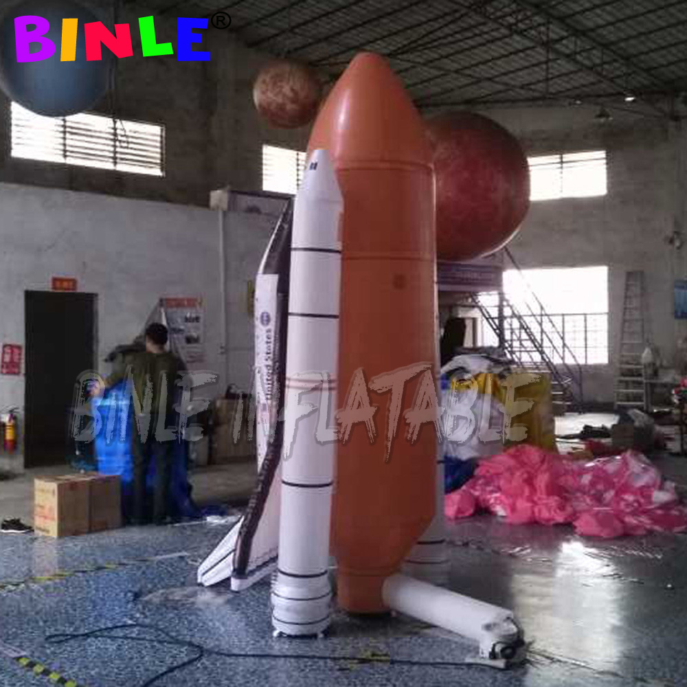 6m 20ft large inflatable space shuttle with base giant rocket advertising spacecraft for event