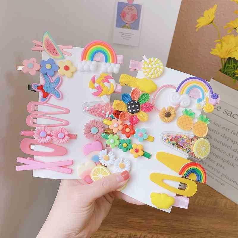14 piece set of children's baby's broken hair side clip hairpin Korean flower cute little girl headdress
14 piece set of children's baby's broken hair side clip hairpin Korean flower cute little girl headdress