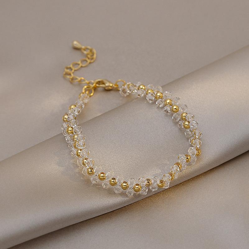 Beaded, Strands KOFSAC Crystal White Beads Bracelets For Women Fashion Jewelry Adjustable Gold Color Bangle Lady Birthday Present
Beaded, Strands KOFSAC Crystal White Beads Bracelets For Women Fashion Jewelry Adjustable Gold Color Bangle Lady Birthday Present