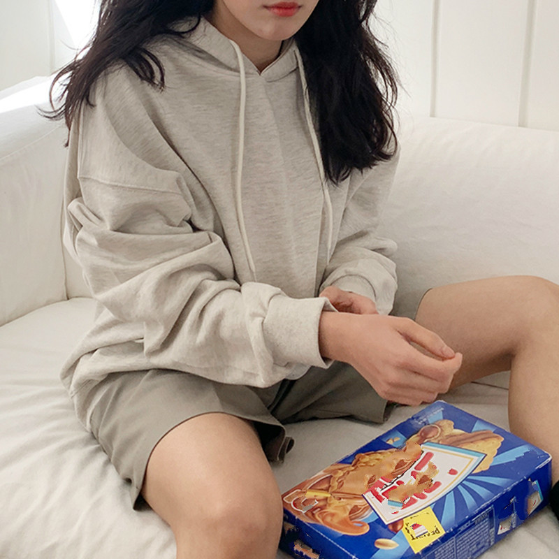 Nomikuma Autumn Winter Plus Velet Women Hooded Sweatshirt Long Sleeve Causal Solid Hoody New Korean Hoodies Jumper 6C714 210427