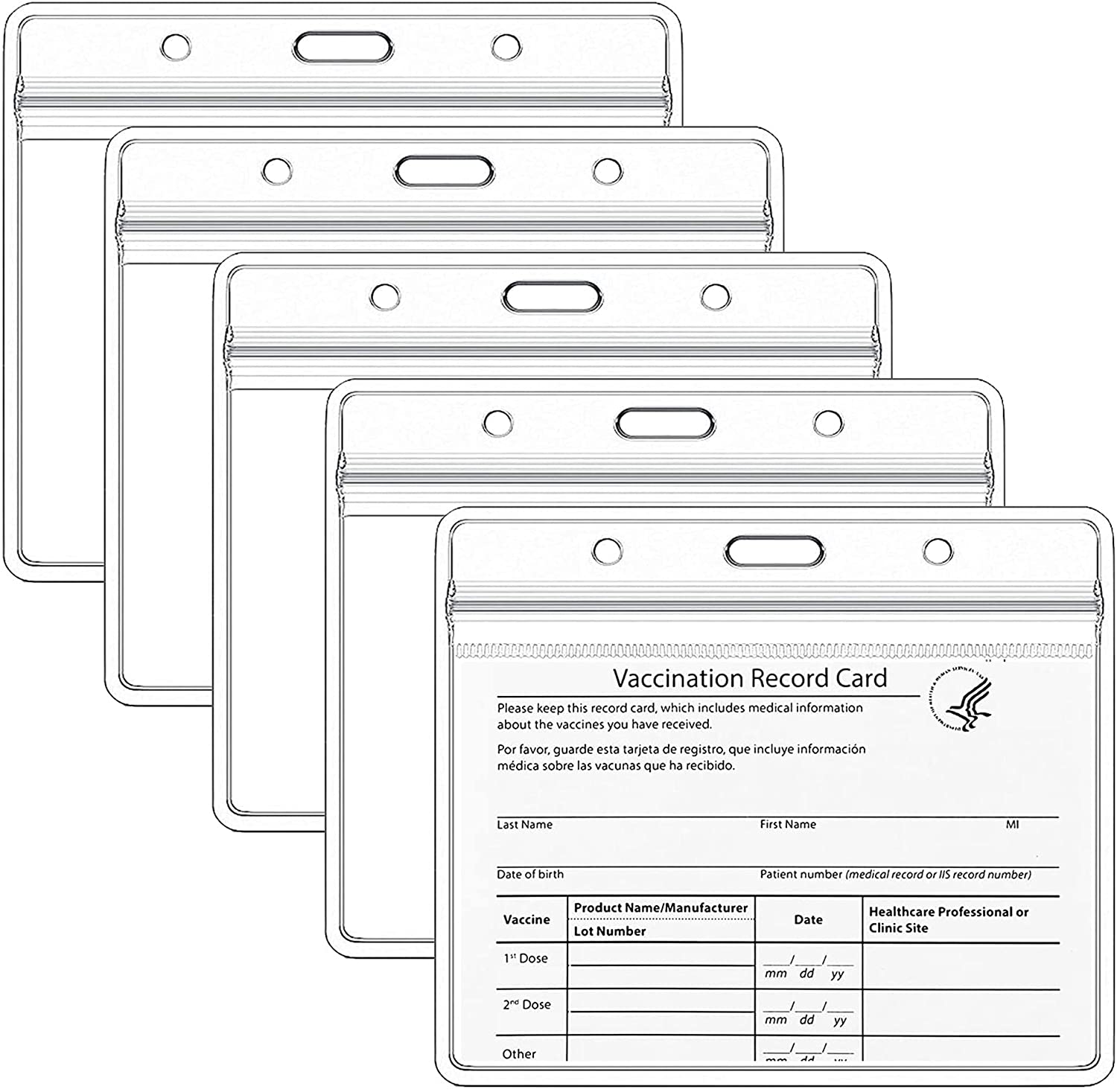50 Pieces CDC Vaccination Card Protector and Card, 4 X 3" Immunization Record Plastic Clear ID Card Holder Name Tags Badge
50 Pieces CDC Vaccination Card Protector and Card, 4 X 3" Immunization Record Plastic Clear ID Card Holder Name Tags Badge