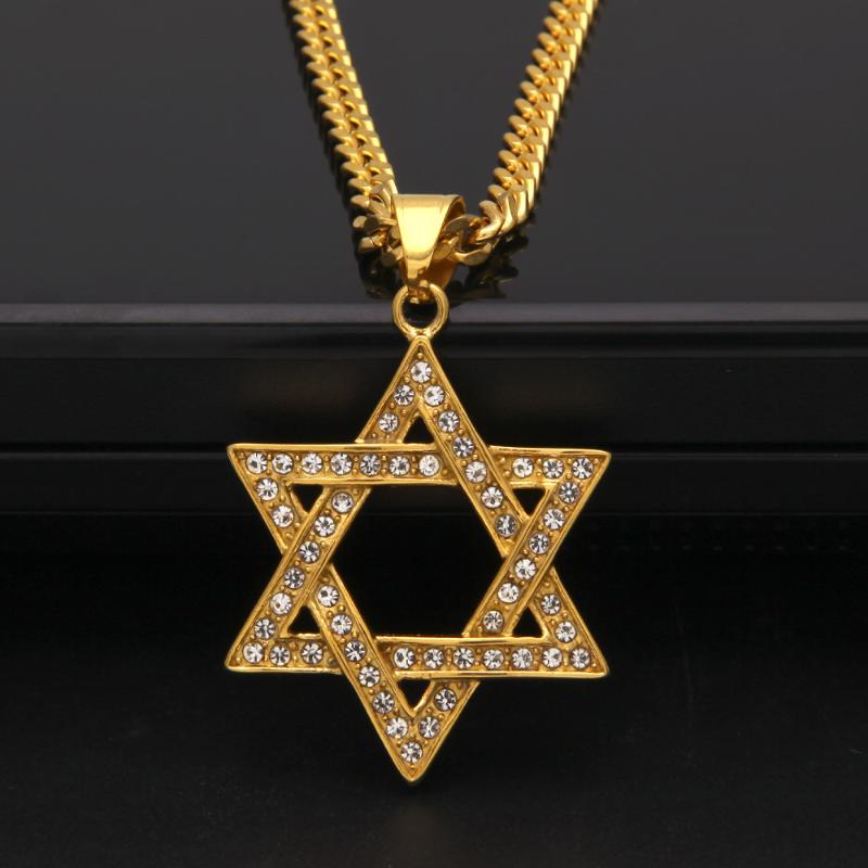 Pendant Necklaces European And American Men's Personality Hip-hop Six-pointed Star Nightclub Bar Street Dance High-quality Jewelry