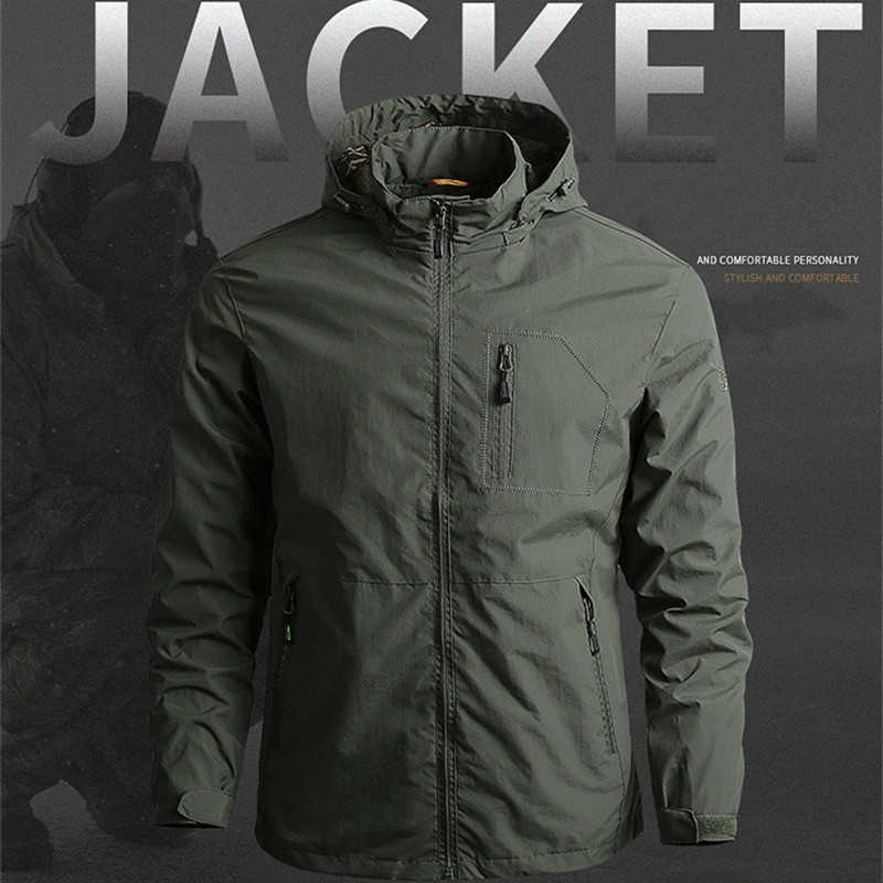 Men's Army Military Windbreaker Jacket Spring Autumn Casual Slim Breathable Hooded Zipper Thin Coat Male Waterproof Jacket 5XL X0621, Navy blue
Men's Army Military Windbreaker Jacket Spring Autumn Casual Slim Breathable Hooded Zipper Thin Coat Male Waterproof Jacket 5XL X0621, Navy blue