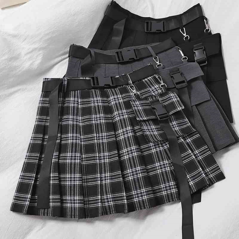 Joinyouth Pleated Mini Skirt Gothic Harajuku Lady Cargo Skirts Pocket A-line Faldas Hip-hop Streetwear Casual Black Plaid Skirts 210407, Gray skirt
Joinyouth Pleated Mini Skirt Gothic Harajuku Lady Cargo Skirts Pocket A-line Faldas Hip-hop Streetwear Casual Black Plaid Skirts 210407, Gray skirt
