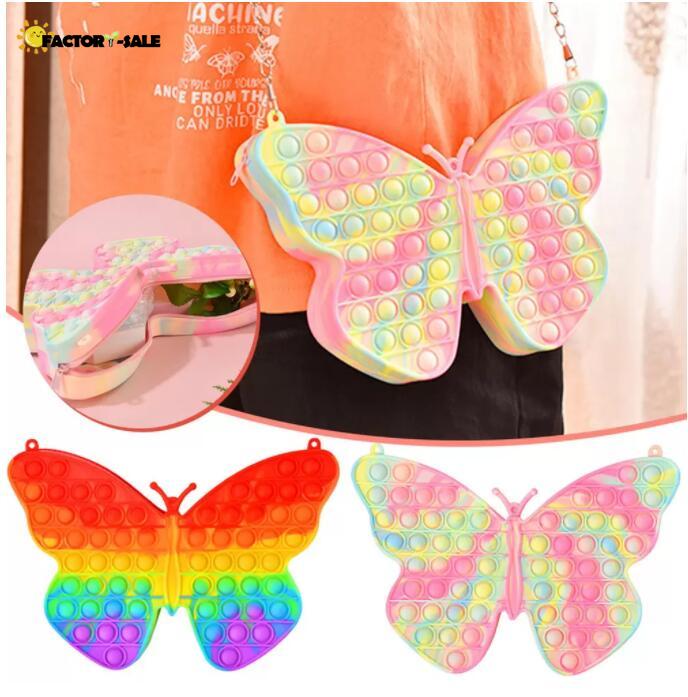 New Butterfly Favor Simple Dimple Chain Cross Bag Fidget Toys Push Bubble Antistress Children Toy Press Its Keychain Wallet free DHL FAST FN11 FY3286
New Butterfly Favor Simple Dimple Chain Cross Bag Fidget Toys Push Bubble Antistress Children Toy Press Its Keychain Wallet free DHL FAST FN11 FY3286