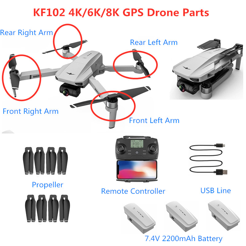 KF102 GPS 2-Axis Gimbal RC Drone Spare Parts 7.4V 2200MAH Battery Propeller Arm With Motor KF102 PRO Accessories KF102 Blade Toy
KF102 GPS 2-Axis Gimbal RC Drone Spare Parts 7.4V 2200MAH Battery Propeller Arm With Motor KF102 PRO Accessories KF102 Blade Toy