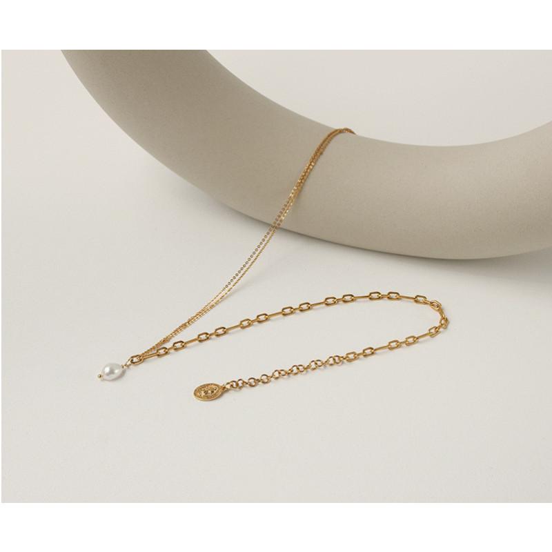 Pendant Necklaces Simple Natural Real Pearl Necklace Women Fashion Wild Light Luxury Vintage Baroque Style Short Chain Mix And Mat