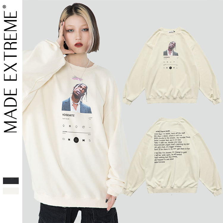 Madeextreme 2021 autumn winter long sleeve street fashion Travis print Unisex top, Black
Madeextreme 2021 autumn winter long sleeve street fashion Travis print Unisex top, Black