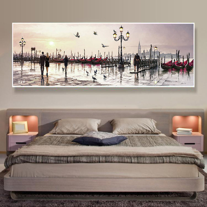 Evening In Venice Landscape Painting Wall Art Canvas Pictures For Living Room Bedroom Modern Art Home Decoration