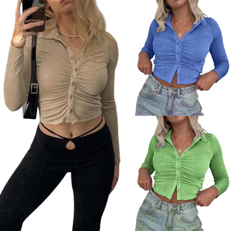 Women' T-Shirt 2021 Sexy Woman Shirt Solid Color Long Sleeve Turn Down Collar Bottom Slim Tee High Street Women Clothes, Blue
Women' T-Shirt 2021 Sexy Woman Shirt Solid Color Long Sleeve Turn Down Collar Bottom Slim Tee High Street Women Clothes, Blue