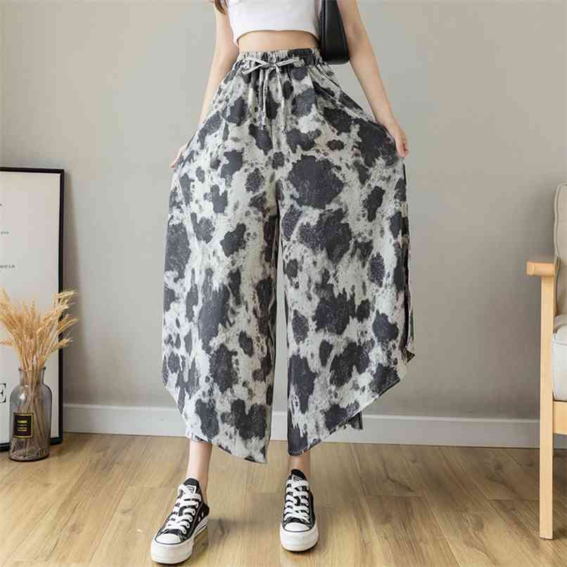Chiffon Tall Waist skirt pants Women' Summer Loose lace-up Casual wide-leg High Vertical Print Skirt Pants103D 210602, Black
Chiffon Tall Waist skirt pants Women' Summer Loose lace-up Casual wide-leg High Vertical Print Skirt Pants103D 210602, Black