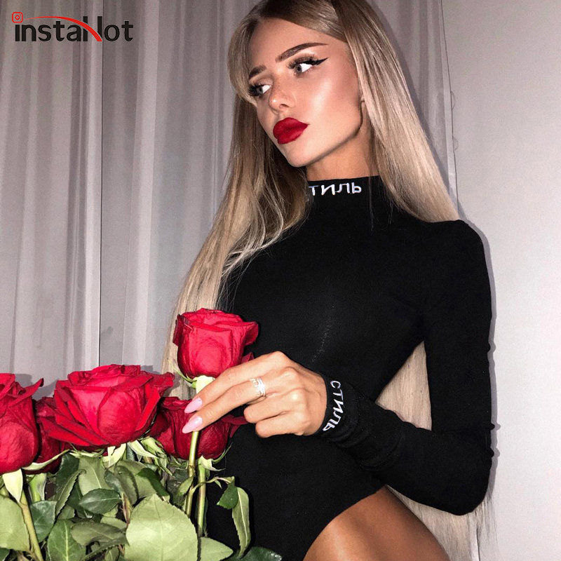 InstaHot Cotton Turtleneck Letter Print Bodysuits Women Autumn Sexy Long Sleeve Playsuits Black Bodycon Tops Female Solid Style, Black bodysuit
InstaHot Cotton Turtleneck Letter Print Bodysuits Women Autumn Sexy Long Sleeve Playsuits Black Bodycon Tops Female Solid Style, Black bodysuit