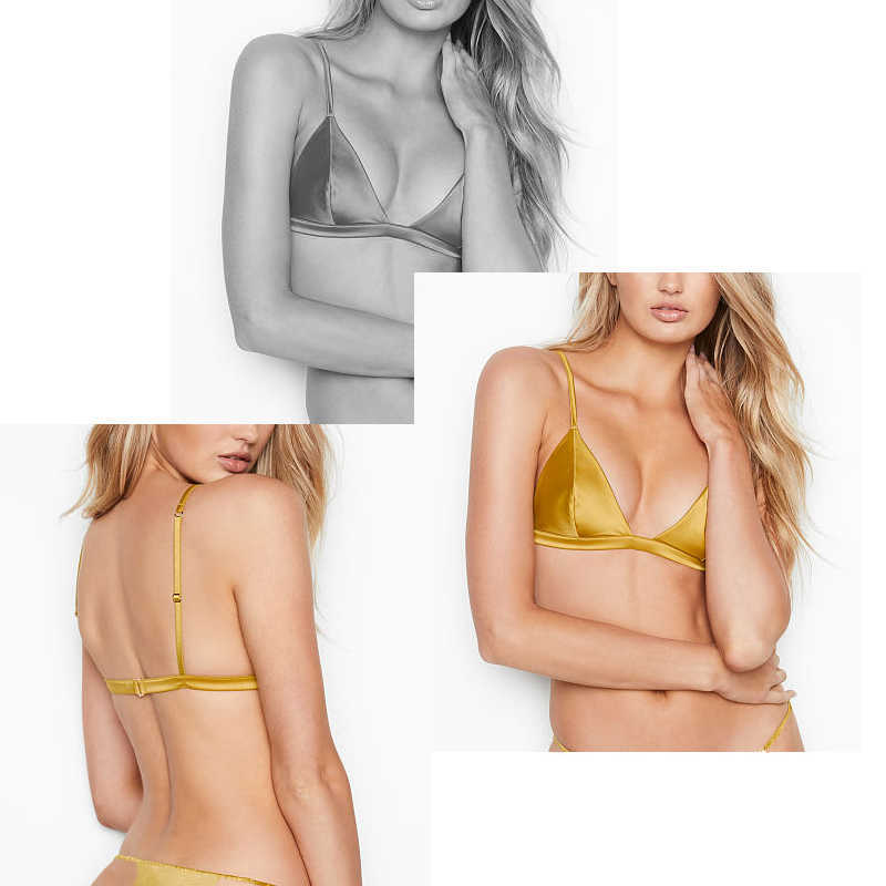 Sexy Set 2020 New Women Bikini Soft Bra Set Ladies Comfortable Satin Silk Bra Panties Set Sexy Triangle Cup Femmes Underwear Set L4619