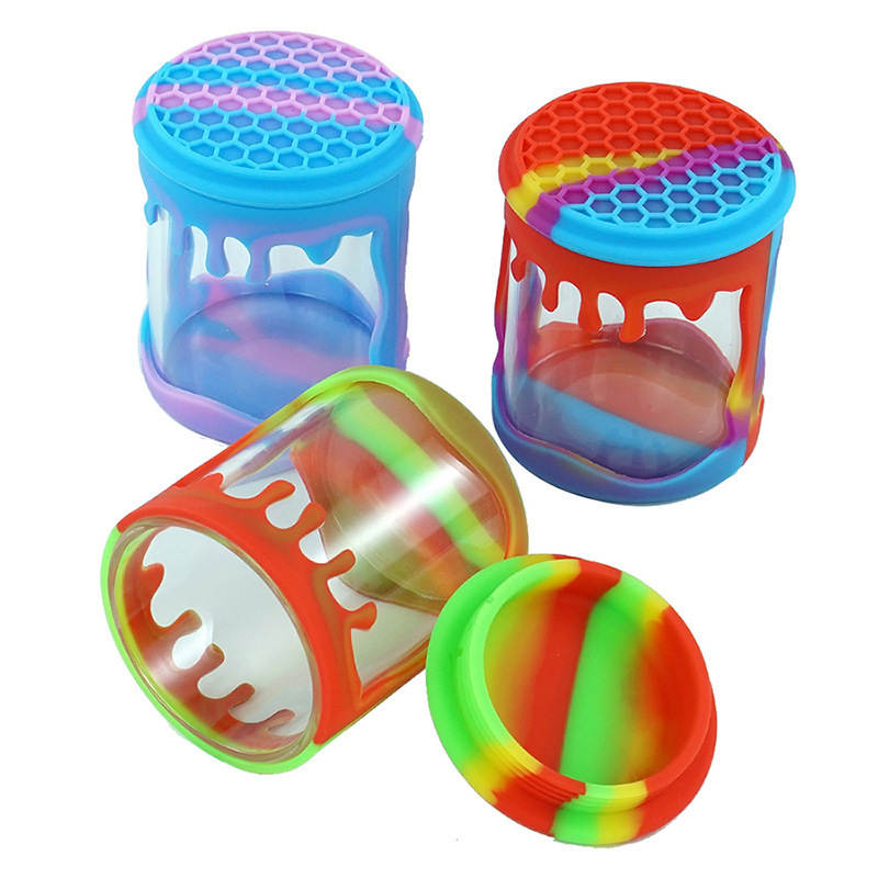 silicone wax container glass smoking storage tank tobacco storage box 100ml cigarette set accessories
silicone wax container glass smoking storage tank tobacco storage box 100ml cigarette set accessories