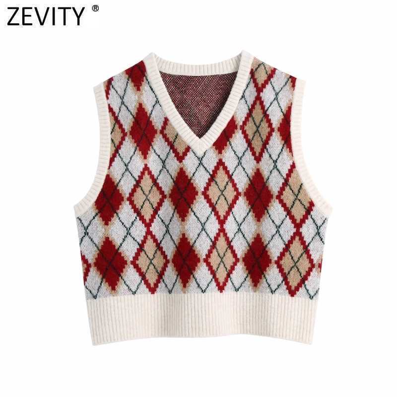 Zevity Women Vintage Rhombic Pattern Knitting Sweater Female Sleeveless Casual Slim Vest Chic Brand Pullovers Tops S607 210603, As pic s607bb
Zevity Women Vintage Rhombic Pattern Knitting Sweater Female Sleeveless Casual Slim Vest Chic Brand Pullovers Tops S607 210603, As pic s607bb