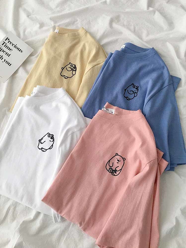 Women's T-Shirt Fashion Student Short Sleeve T-shirt 2021 Summer Wear Korean Loose Pullover Versatile Round Neck Printed Top N0GH, Blue
Women's T-Shirt Fashion Student Short Sleeve T-shirt 2021 Summer Wear Korean Loose Pullover Versatile Round Neck Printed Top N0GH, Blue