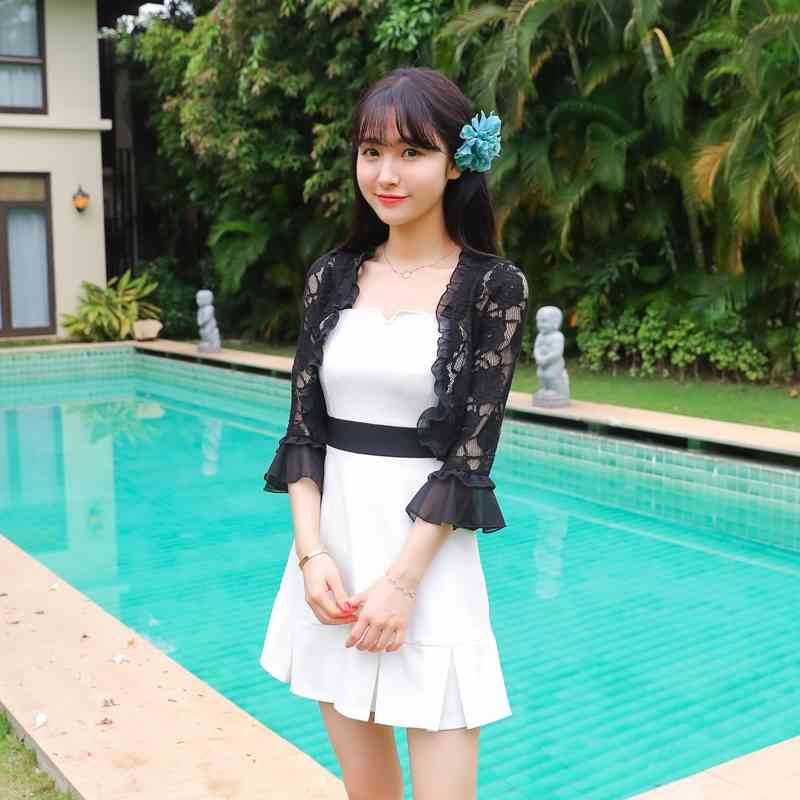 Summer Lace Shirt Women Blouse Hollow Out Lace Crochet Short Tops Cardigan Shawl Waistcoat Vest blusas femininas T91591 210323