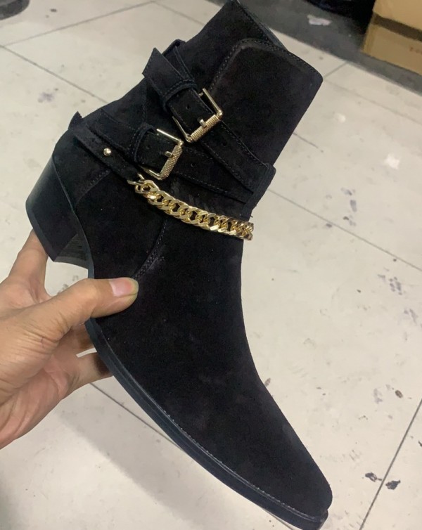 Factory Real Pics Men Cowboy Boots Real Suede Leather Mens Gold Chains Boot Winter Combat Shoes Big Size 38-46, Black
Factory Real Pics Men Cowboy Boots Real Suede Leather Mens Gold Chains Boot Winter Combat Shoes Big Size 38-46, Black