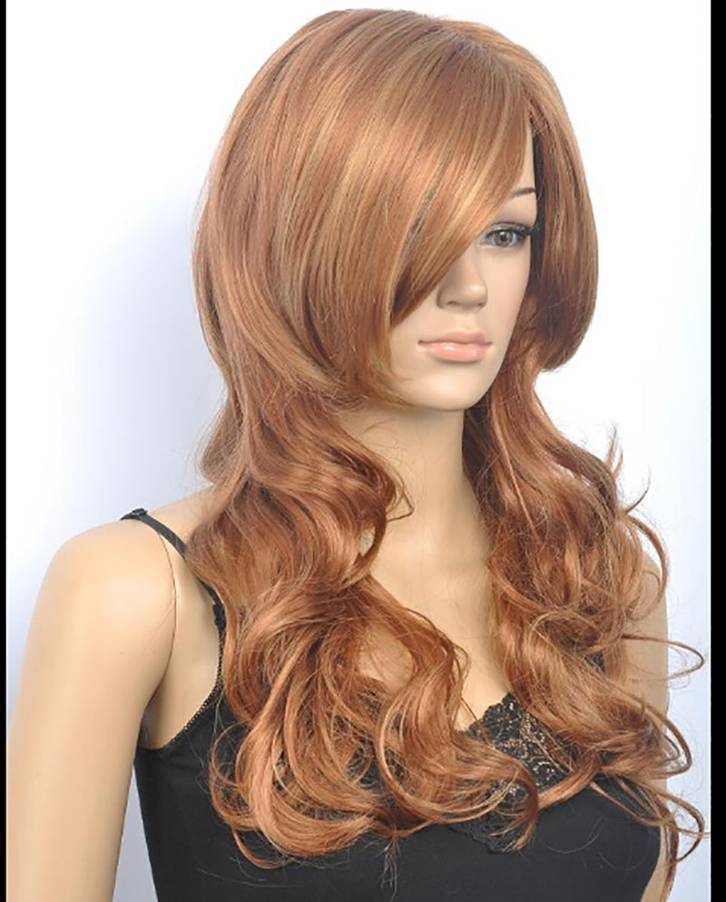Beautiful Long Wave Brown Women's Synthetic item Hair Wigs heat resistant Natural Hairs