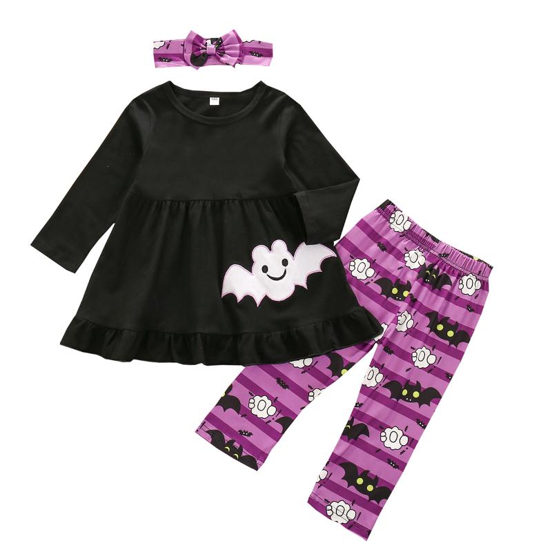 Baby & Children'sAutumn Halloween Girls Clothes Sets Cute Cartoon Bat Long Sleeeve Top+Printed Pants+Headband Outfits Clothing, White
Baby & Children'sAutumn Halloween Girls Clothes Sets Cute Cartoon Bat Long Sleeeve Top+Printed Pants+Headband Outfits Clothing, White