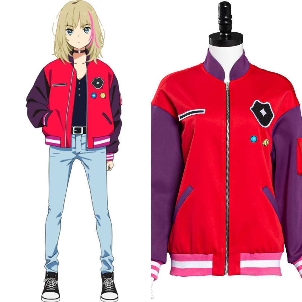 Anime WONDER EGG PRIORITY Kawai Rika Jacket Same Type Cosplay Costume Red Hoodie Coat Daily Outfits Y0913