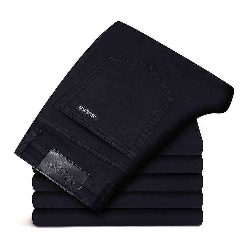 Stretch Clasic Grey Blue Black Trousers Men Jeans Business CasualGrey Blue Black Trousers Male Slim Denim Pants 211120