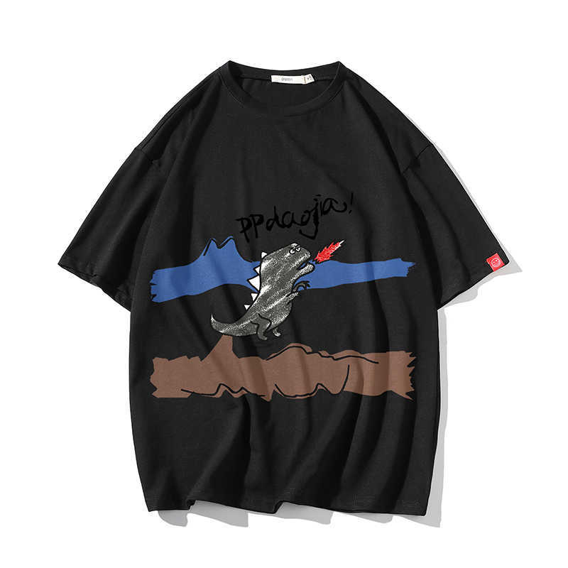 LIFENWENNA Loose Fit T Shirt Men Men's T-shirt Printed Cotton Summer Short Sleeve O-Neck Tees Male Fashion Hip Hop T Shirts 210528