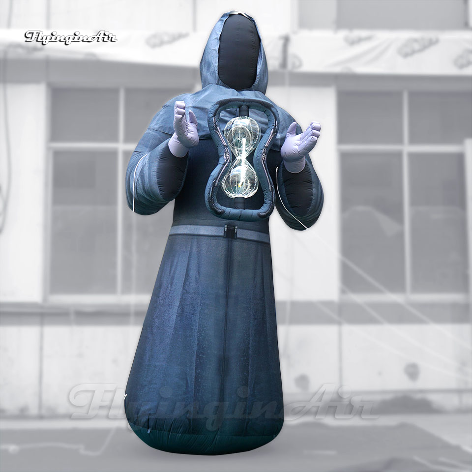 Outdoor Halloween Decorative Inflatable Magician Balloon 5m Death Model Blow Up Faceless Wizard For Carnival Party Parade Decoration