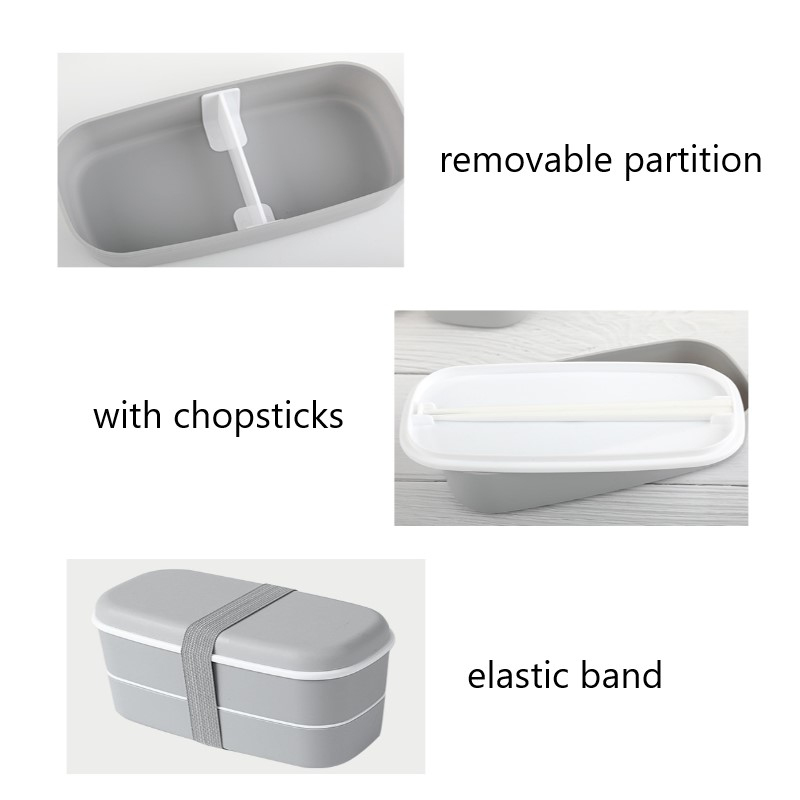 Japanese-style Portable Lunch Box Healthy Material 2 Layers Bento Boxes Microwave Dinnerware Food Storage Container Foodbox