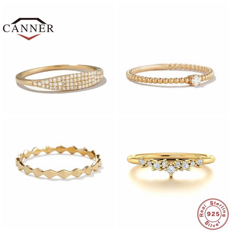 Cluster Rings CANNER 100% Real 925 Sterling Silver 18K Gold Plated Ring For Women Wedding Engagement Zircon JewelryBirthday Gift Anillos, Golden;silver
Cluster Rings CANNER 100% Real 925 Sterling Silver 18K Gold Plated Ring For Women Wedding Engagement Zircon JewelryBirthday Gift Anillos, Golden;silver