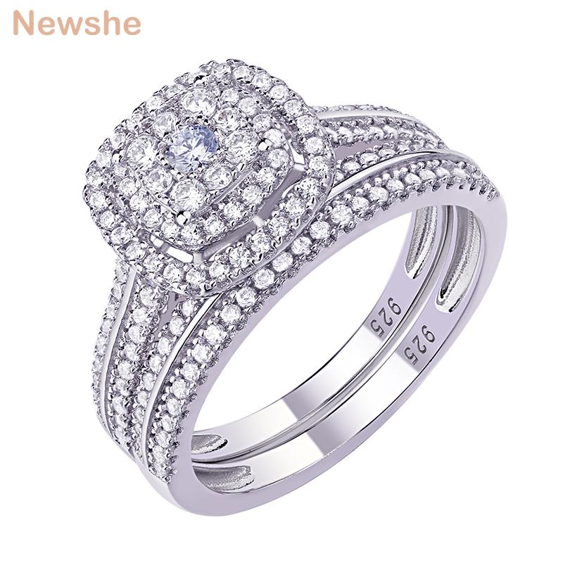Cluster Rings She Wedding For Women 2Pcs Solid 925 Sterling Silver Engagement Ring Bridal Set 1.6Ct Zircon Fine Jewelry, Golden;silver
Cluster Rings She Wedding For Women 2Pcs Solid 925 Sterling Silver Engagement Ring Bridal Set 1.6Ct Zircon Fine Jewelry, Golden;silver