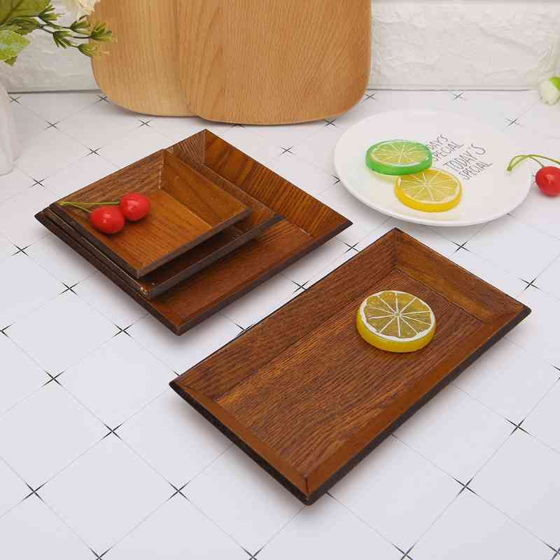 Square Wooden plate Snack Dried fruit Dessert Sushi Pie Servies Home