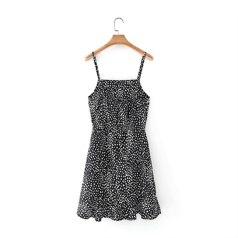 Casual Woman Black Slim Stretchy Spaghetti Strap Short Dress Summer Fashion Ladies Beach es Female Ruffles 210515