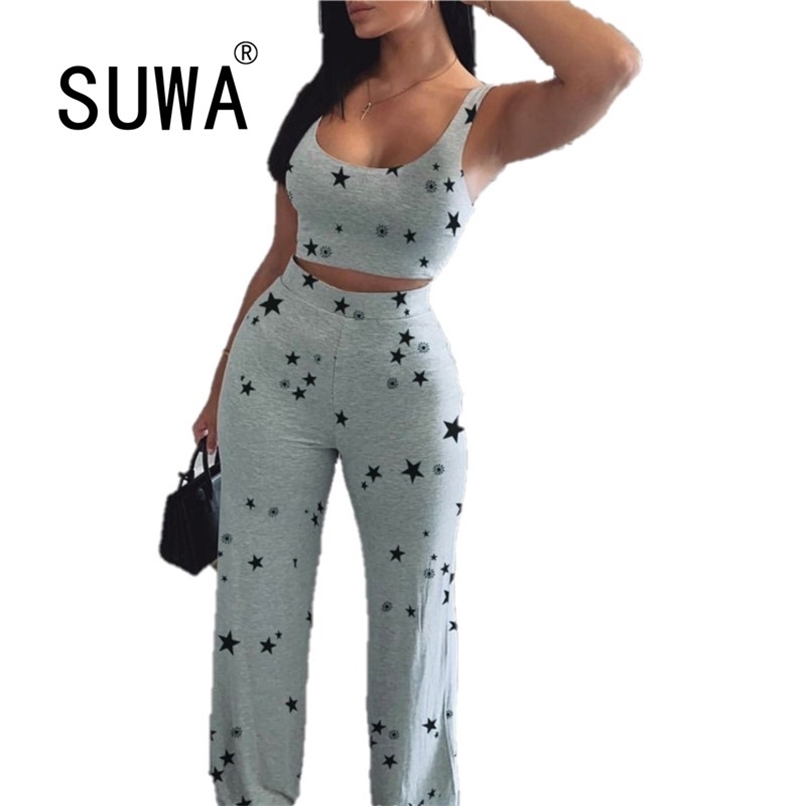 Trendy Chic Star Printed Summer Sexy Club Outfits For Women Two Piece Set Tank Crop Tops High Waisted Wide Leg Pants Wholesale 210525, Beige
Trendy Chic Star Printed Summer Sexy Club Outfits For Women Two Piece Set Tank Crop Tops High Waisted Wide Leg Pants Wholesale 210525, Beige