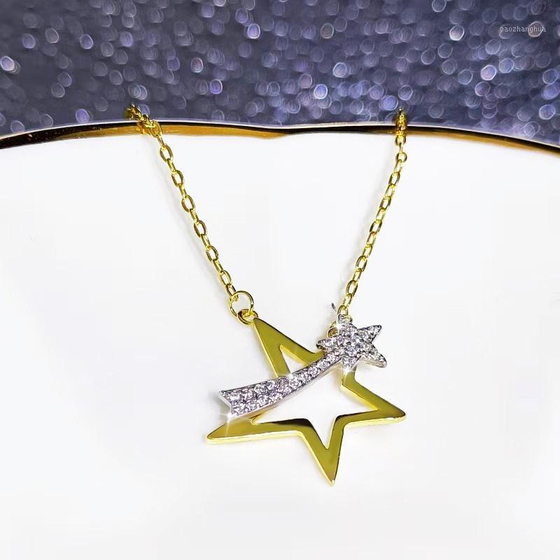 Pendant Necklaces Fashion Real Yellow Gold Color 5A Cubic Zirconia Twinkling Stars Meteor Necklace Women Party Jewelry, Silver
Pendant Necklaces Fashion Real Yellow Gold Color 5A Cubic Zirconia Twinkling Stars Meteor Necklace Women Party Jewelry, Silver