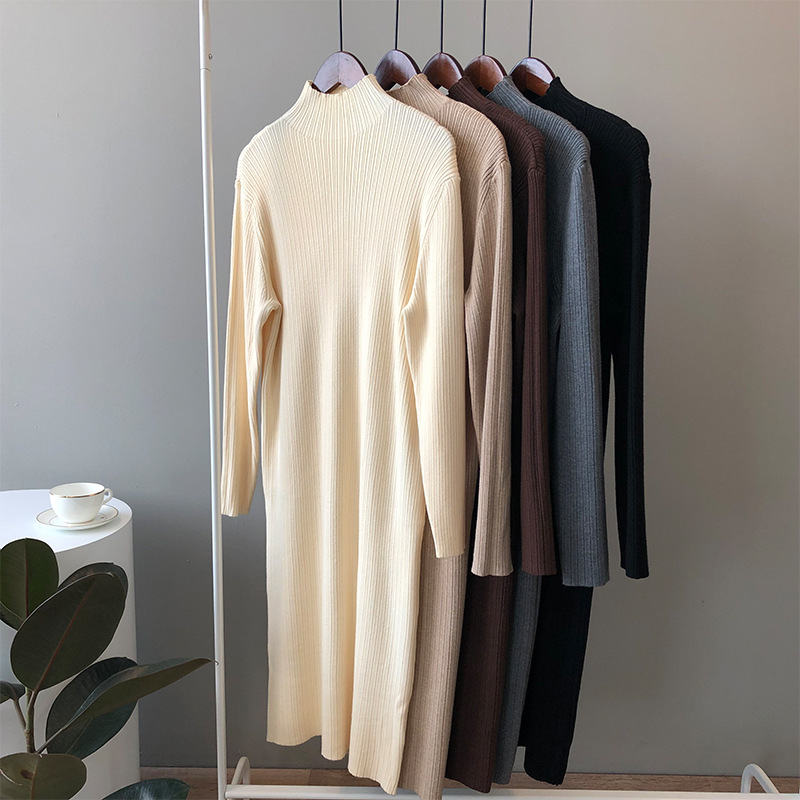 Half High Neck Knitted Dress Women Autumn Winter Long Sleeved Bottoming Sweater Inner Base All Match Skirt For Fashion 210520, Beige
Half High Neck Knitted Dress Women Autumn Winter Long Sleeved Bottoming Sweater Inner Base All Match Skirt For Fashion 210520, Beige