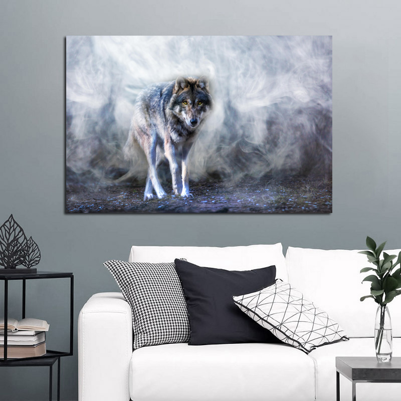 Wolf Clouds Poster Wall Art For Living Room Animal Decorative Pictures Modern Home Decor Canvas Painting NO FRAME