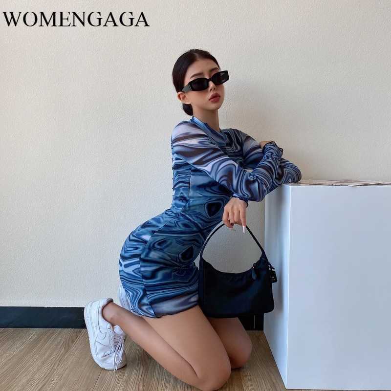 WOMENGAGA Blue Tie-dyed Mesh Turtleneck Mini Sexy Dress Tight Sheath Autumn Winter Long Sleeve Base Dresses UA2L 210603, Blue tie dye
WOMENGAGA Blue Tie-dyed Mesh Turtleneck Mini Sexy Dress Tight Sheath Autumn Winter Long Sleeve Base Dresses UA2L 210603, Blue tie dye