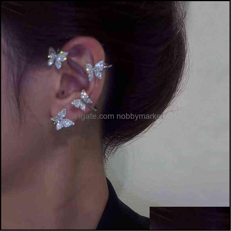 Charm Earrings Jewelry Shining Zircon Butterfly Ear Clip Rings For Women Girls Fashion 1Pc Non Piercing Cuff -Hook Party Wedding Gift Drop D от DHgate WW