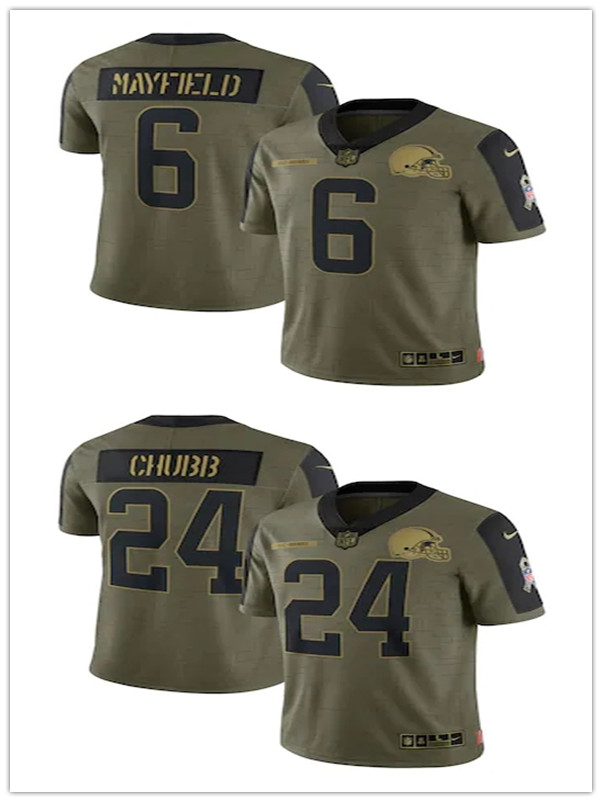 Cleveland's MEN WOMEN YOUTH Browns's Nick Chubb Baker Mayfield 2021 Salute To Service Limited football Jersey
Cleveland's MEN WOMEN YOUTH Browns's Nick Chubb Baker Mayfield 2021 Salute To Service Limited football Jersey