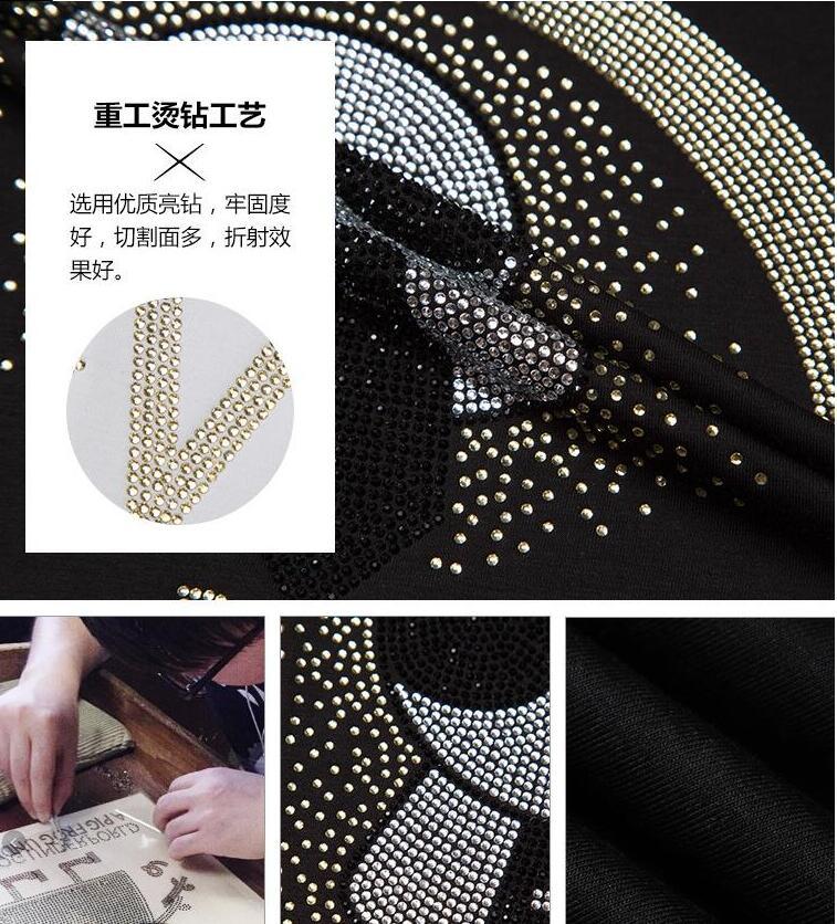 Men's T-Shirts Male Brand Tshrit Rhinestones Designer Hip Hop Men Drill TSHIRTS Drop