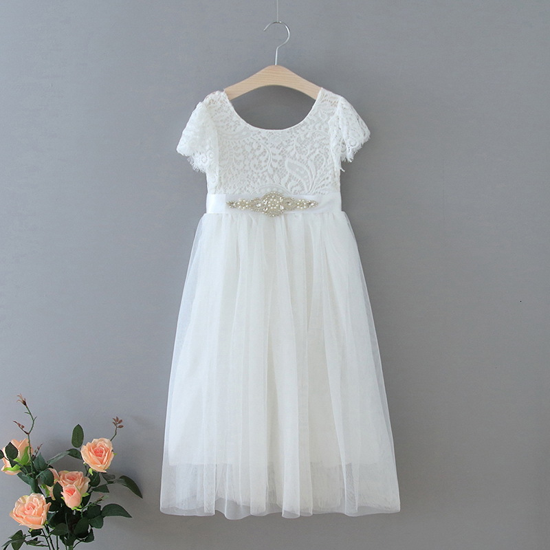 Girl's Dresses Retail Summer Girl Princess Eyelash Lace Flare Sleeve Straight Tulle Bohemia Beach For Wedding Party E13844 T5A0, White with sash
Girl's Dresses Retail Summer Girl Princess Eyelash Lace Flare Sleeve Straight Tulle Bohemia Beach For Wedding Party E13844 T5A0, White with sash