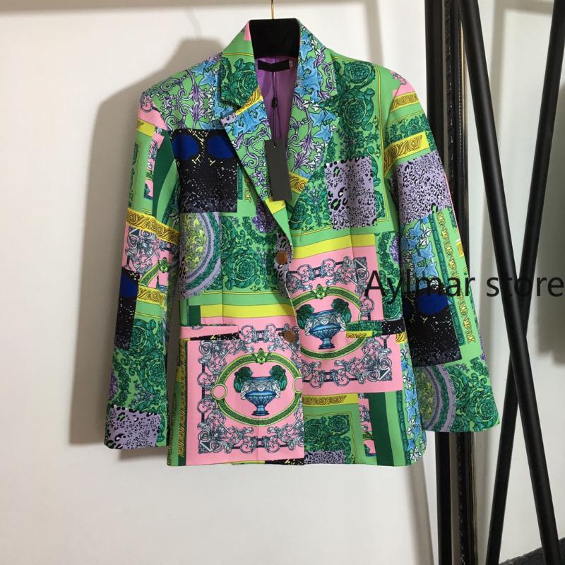 Women' Suits & Blazers Luxury Design 2021 Autumn Winter Vintage Print Lapel Long Sleeve Suit Single Row Gold Button Coat Blazer Women, Green
Women' Suits & Blazers Luxury Design 2021 Autumn Winter Vintage Print Lapel Long Sleeve Suit Single Row Gold Button Coat Blazer Women, Green