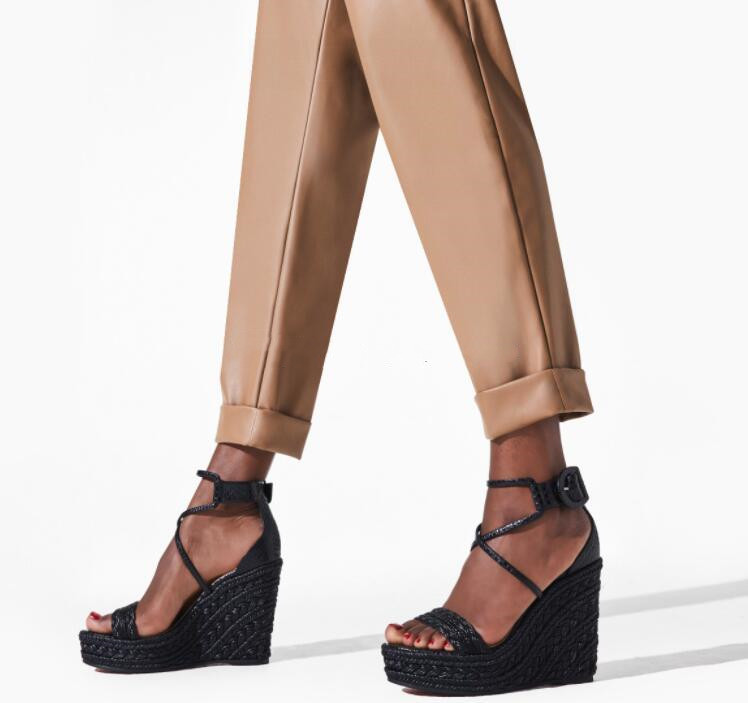 Dress Shoes Famous Ladies Sandals Red Bottoms Bodrum Women Wedges Espadrille Crossed Straps Black Calfskin Leather Women's Pumps Part EU35-43
Dress Shoes Famous Ladies Sandals Red Bottoms Bodrum Women Wedges Espadrille Crossed Straps Black Calfskin Leather Women's Pumps Part EU35-43