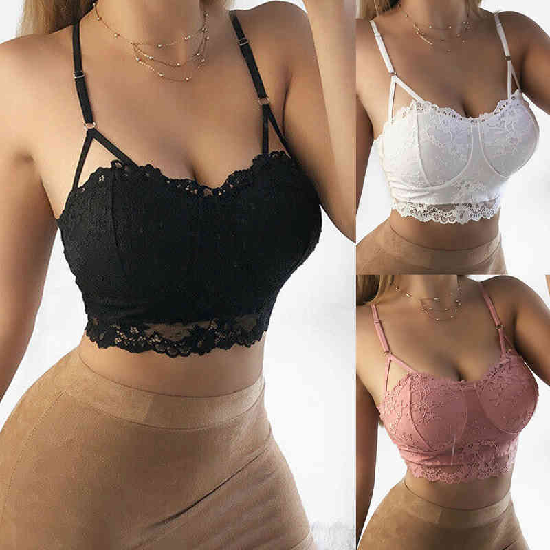 Womens Lingerie Push Up Bra Padded Tank Tops Ladies Crop Lace Floral Bralette, White
Womens Lingerie Push Up Bra Padded Tank Tops Ladies Crop Lace Floral Bralette, White