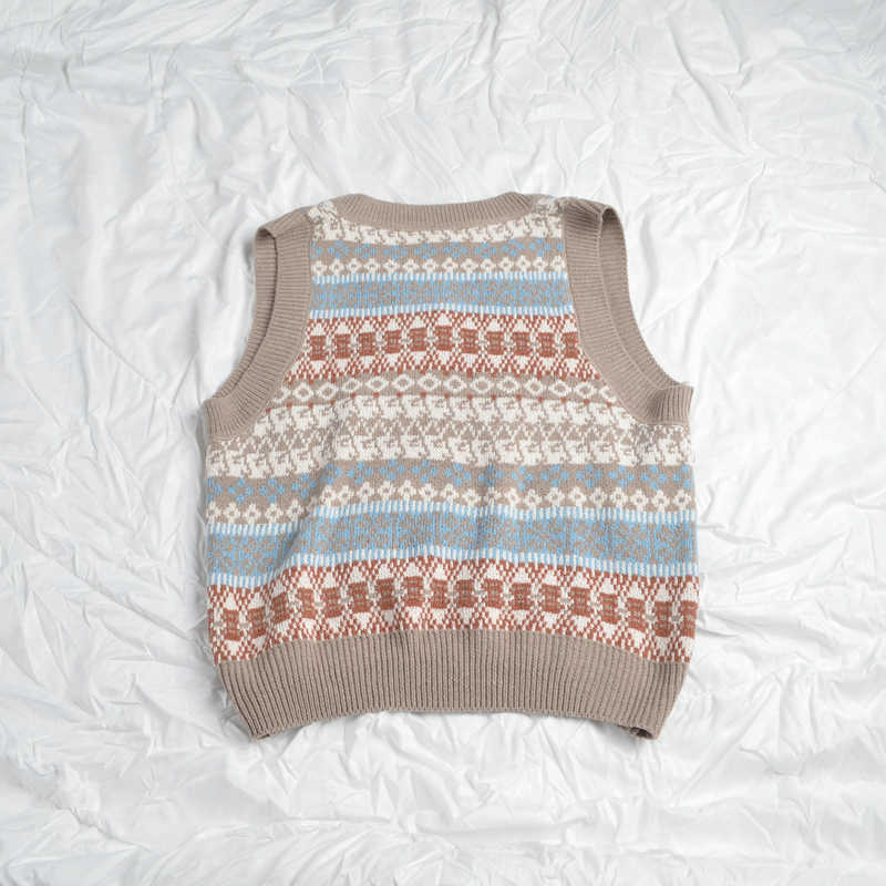 Spring Autumn Wool Sweater Vest Women V-Neck Knitted Vest Female casual tank tops Sleeveless knit pullovers 210702