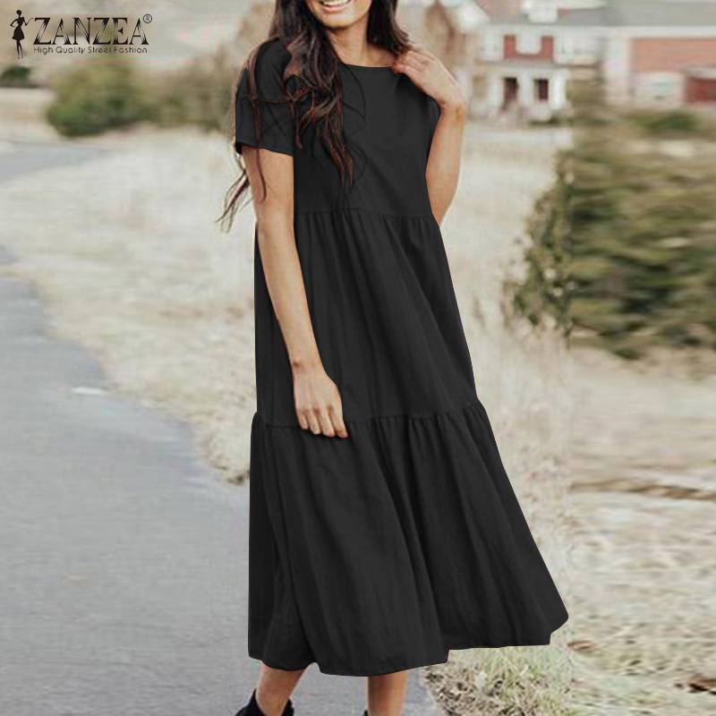 2021women elegant ruffles dress summer sundress casual short sleeve solid party vestido zanzea vintage kaftan dresses femme robe, Black;gray
2021women elegant ruffles dress summer sundress casual short sleeve solid party vestido zanzea vintage kaftan dresses femme robe, Black;gray