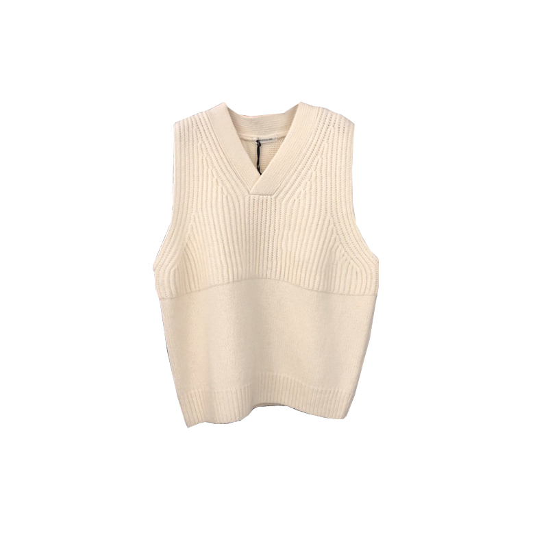 Nomikuma New Knitted Sleeveless V-neck Vest Korean Causal Sweater Pullover Spring Women Fashion Solid Knitwear Tops 6E132 210427